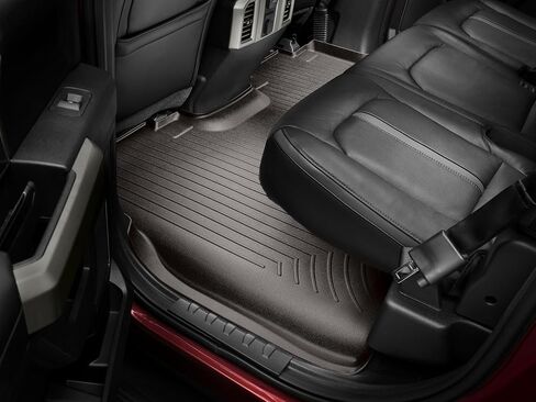 WeatherTech Custom Fit FloorLiners for Ford Super Duty (Crew Cab) F-150, F-150 Lightning, F-150 Raptor, F-250/F-350/F-450/F-550-2nd Row (446972), Black in Saudi Arabia