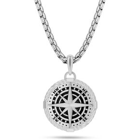 RTZN® Pendant Necklace for Men – Premium Stainless Steel Silver Pendant Necklace with 22" Chain + 2" Extension – Waterproof & Non-Tarnish Small Pendants for Men – Bold Symbols of Strength & Legacy in Kuwait