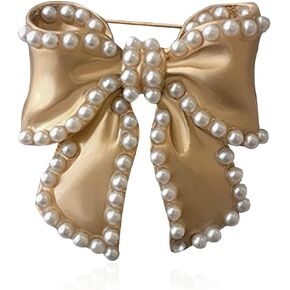 Cute Pearl Flower Brooch Pin,Bowknot Bow Tie Suit Pin Pearl Silk Scarf Buckle Daisy Flower Brooch Jewelry for Women Birthday Gifts in Saudi Arabia