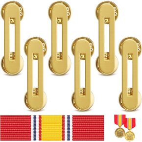 6 Pieces 1 Ribbon Mounting Bar Ribbon Rack Military Brass Mount Holder with Butterfly Clasps for Uniform Display Organizer Veterans Active Duty in Kuwait