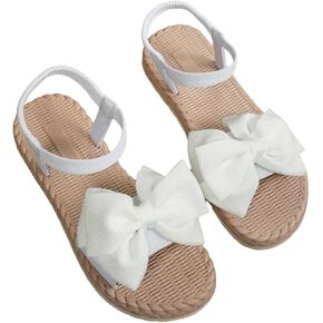 GORGLITTER Women's Bow Braided Flat Sandals Open Toe Lightweight Vacation Beach Slide Sandals in Saudi Arabia