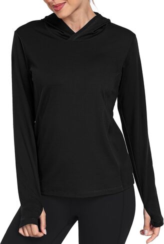 Women's Long Sleeve Hoodie Workout Shirts Athletic Hiking T Shirts Lightweight Quick Dry Tops in Kuwait