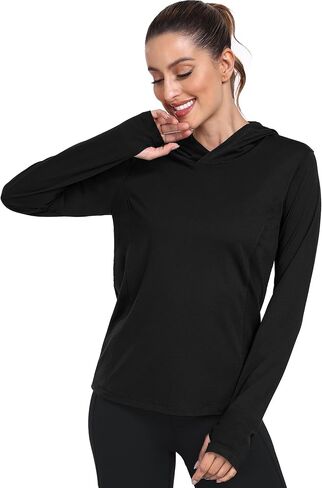Women's Long Sleeve Hoodie Workout Shirts Athletic Hiking T Shirts Lightweight Quick Dry Tops in Kuwait