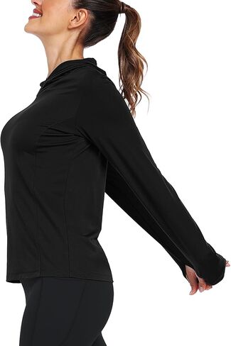 Women's Long Sleeve Hoodie Workout Shirts Athletic Hiking T Shirts Lightweight Quick Dry Tops in Kuwait