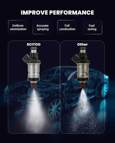4pcs حاقن الوقود Scitoo متوافقة مع 1997-2001 لـ Honda Prelude Automotive Engine Injector FJ582،06164P5M000 ؛ 06164pby000 (ثقب واحد) in Saudi Arabia