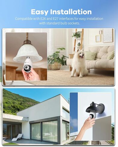 كاميرات أمان المصباح الكهربائي وكاميرات IP65 مقاومة للماء لأمن المنزل واكتشاف الحركة 360 درجة in Kuwait
