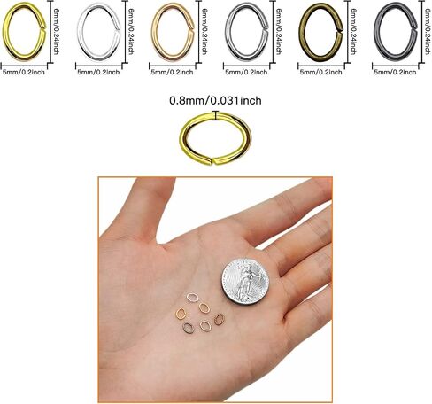 1800pcs Oval Jump Rings 4 Sizes Open Jump Rings Stainless Steel Jump Rings Jewelry Connectors Chain Links Jump Rings Bulk for Earring Bracelet Necklace Jewelry Making DIY Craft(3 Colors) in Kuwait