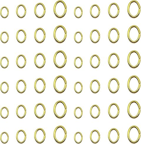 1800pcs Oval Jump Rings 4 Sizes Open Jump Rings Stainless Steel Jump Rings Jewelry Connectors Chain Links Jump Rings Bulk for Earring Bracelet Necklace Jewelry Making DIY Craft(3 Colors) in Kuwait