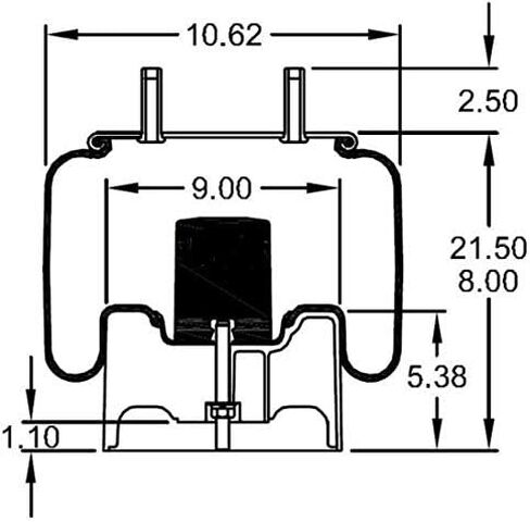 2 pack of TORQUE Air Spring Bag for Hendrickson (Replaces Firestone 8713, W01-358-8713, Goodyear 1R13-176, Hendrickson S-22948, C-22948) (2 x TR8713) in Saudi Arabia