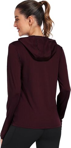 Women's Long Sleeve Hoodie Workout Shirts Athletic Hiking T Shirts Lightweight Quick Dry Tops in Kuwait