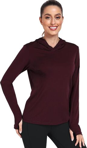 Women's Long Sleeve Hoodie Workout Shirts Athletic Hiking T Shirts Lightweight Quick Dry Tops in Kuwait