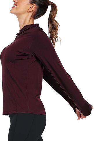Women's Long Sleeve Hoodie Workout Shirts Athletic Hiking T Shirts Lightweight Quick Dry Tops in Kuwait
