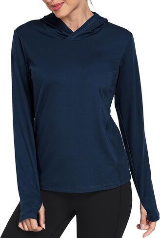 Women's Long Sleeve Hoodie Workout Shirts Athletic Hiking T Shirts Lightweight Quick Dry Tops in Kuwait