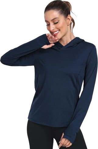Women's Long Sleeve Hoodie Workout Shirts Athletic Hiking T Shirts Lightweight Quick Dry Tops in Kuwait