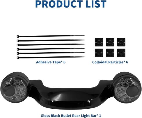 Bullet Rear Brake Light Bar with Turn Signals Smoke Lens LED Light Fit for Harley Electra Glide Road Glide Road King Street Glide 2010-2023 Vivid Black in Kuwait