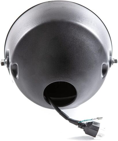 Round LED Motorcycle Headlight 7.5 inch with Mounting Brackets Assembly, Front Headlamp with Halo Ring Angel Eyes, Features Amber & White DRL High/Low Beam (Black) in Saudi Arabia
