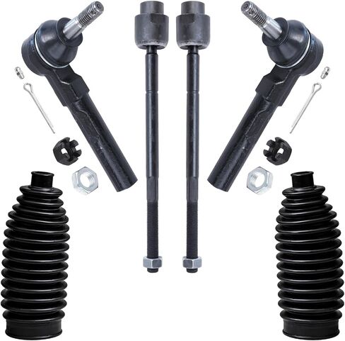 Detroit Axle - Front Tie Rods Kit for 2004-2012 Chevrolet Malibu Pontiac G6 Saturn Aura 4 Inner & Outer Tie Rod End Links 2 Boots 2005 2006 2007 2008 2009 2010 2011 Replacement in Saudi Arabia