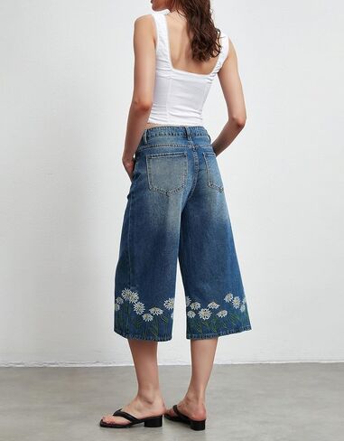 Kedera Women Casual Embroidered Wide Leg Denim Jeans 2025 Summer Trendy Baggy Pants Boyfriend Y2K Trousers in Saudi Arabia