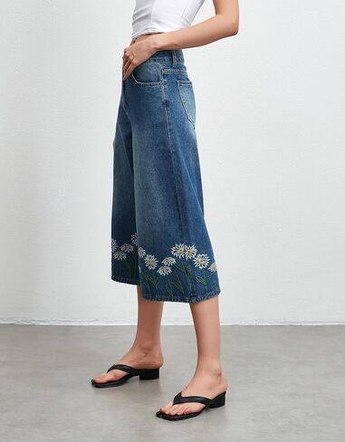 Kedera Women Casual Embroidered Wide Leg Denim Jeans 2025 Summer Trendy Baggy Pants Boyfriend Y2K Trousers in Saudi Arabia