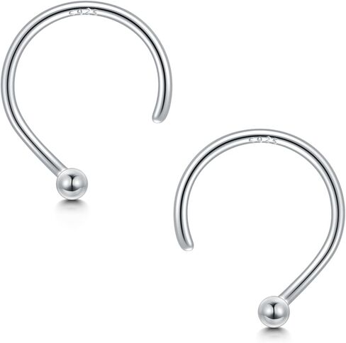 CHIC & ARTSY Half Hoop Earrings 925 Sterling Silver Huggie Earrings for Women Hypoallergenic Sterling Silver Small Huggie Hoop Earrings for Women in Saudi Arabia