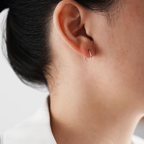 CHIC & ARTSY Half Hoop Earrings 925 Sterling Silver Huggie Earrings for Women Hypoallergenic Sterling Silver Small Huggie Hoop Earrings for Women in Saudi Arabia