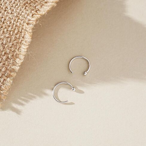CHIC & ARTSY Half Hoop Earrings 925 Sterling Silver Huggie Earrings for Women Hypoallergenic Sterling Silver Small Huggie Hoop Earrings for Women in Saudi Arabia