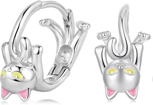 Cute Hoop Earrings for Women Dragon/Cat Earrings 14K Gold Plated Dainty Huggies Earring Animals Jewerly in Kuwait