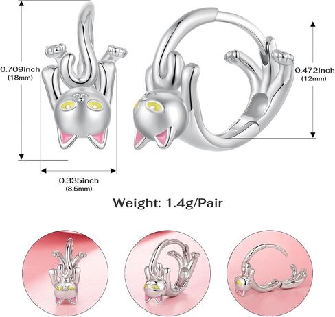 Cute Hoop Earrings for Women Dragon/Cat Earrings 14K Gold Plated Dainty Huggies Earring Animals Jewerly in Kuwait