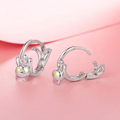 Cute Hoop Earrings for Women Dragon/Cat Earrings 14K Gold Plated Dainty Huggies Earring Animals Jewerly in Kuwait