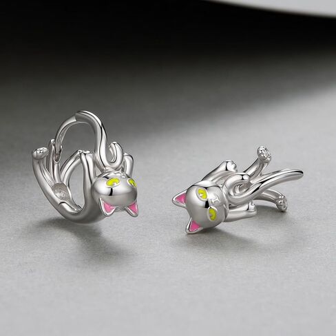 Cute Hoop Earrings for Women Dragon/Cat Earrings 14K Gold Plated Dainty Huggies Earring Animals Jewerly in Kuwait