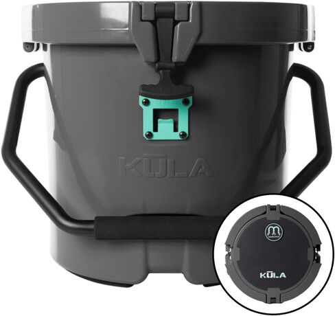 Kula by Bote Hard Shell Magnepod متوافق مع مقبض سفر تبرد مقبض المطاط الإغلاق Gatorshell البناء القوي عزل قوي 5 جالون مقعد الصيد المحمول ألوان متعددة in Saudi Arabia