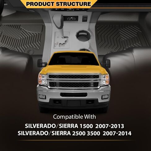 G-PLUS Floor Mats Cargo Liners,Fit Chevy Silverado/GMC Sierra 1500 Crew Cab 2007-2013,Fit Silverado/Sierra 2500 3500 Crew Cab 2007-2014,TPE Floor Liner All Weather,1st & 2nd Row,alfombras para carro in Saudi Arabia