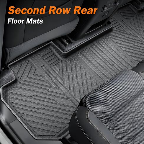 حصيرة Kust Floor for Chevy Traverse 2018-2023 (7 مقاعد) ، جميع بطانات الطقس ، حصيرة الشحن ، مسند الظهر الثاني والثالث ، حصيرة TPE Trunk ، ملحقات عالية الجانبية. in Kuwait