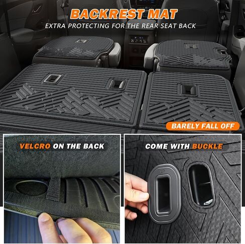 حصيرة Kust Floor for Chevy Traverse 2018-2023 (7 مقاعد) ، جميع بطانات الطقس ، حصيرة الشحن ، مسند الظهر الثاني والثالث ، حصيرة TPE Trunk ، ملحقات عالية الجانبية. in Kuwait