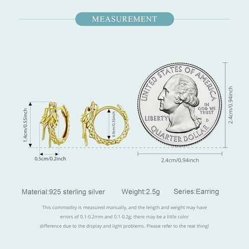 MUNDELL 925 Sterling Silver Vintage Dragon Huggie Hoop Earrings Angel Wings Hypoallergenic Ear Buckles for Women Jewelry Gift in Saudi Arabia