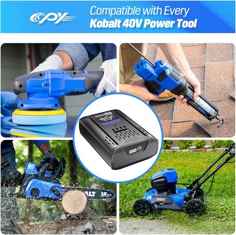 CPY Replacement for Kobalt 40V Battery 6Ah,Campatible with Kobalt 40V Max Battery KB-540-06 KB440-06‎ KB240-06 KB2540C-06 KB640-03 for Cordless Power Tool 40 Volt Batteries in Kuwait