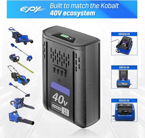 CPY Replacement for Kobalt 40V Battery 6Ah,Campatible with Kobalt 40V Max Battery KB-540-06 KB440-06‎ KB240-06 KB2540C-06 KB640-03 for Cordless Power Tool 40 Volt Batteries in Kuwait