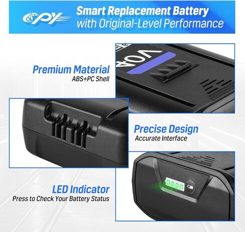 CPY Replacement for Kobalt 40V Battery 6Ah,Campatible with Kobalt 40V Max Battery KB-540-06 KB440-06‎ KB240-06 KB2540C-06 KB640-03 for Cordless Power Tool 40 Volt Batteries in Kuwait