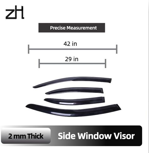 يناسب Mitsubishi Lancer Evo 2008 2009 2010 2011 2012 2014 2015 2015 2017 مجموعة حجارة النافذة Safe Safe Acrylic-Sun ، Rain and Vent ، 4 قطع من القطع على النافذة. in Kuwait