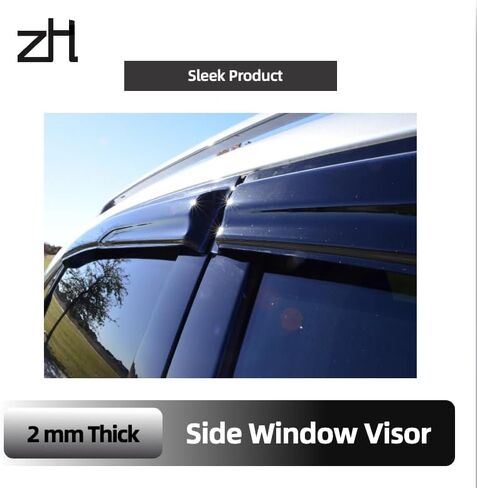 يناسب Mitsubishi Lancer Evo 2008 2009 2010 2011 2012 2014 2015 2015 2017 مجموعة حجارة النافذة Safe Safe Acrylic-Sun ، Rain and Vent ، 4 قطع من القطع على النافذة. in Kuwait