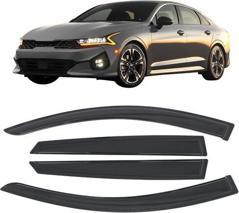 شريط Ikon Motorsports على أحجال النوافذ متوافق مع 2021-2025 KIA K5 ، حرس المطر الأكريلي/ملون ، انحراف الرياح النافذة الجانبية 4pcs in Saudi Arabia