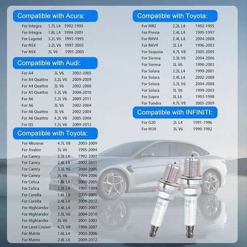 Iridium Spark Plugs Bujias Compatible with Toyota Camry 1992-2011 for Honda Civic 1999-2000 for Nissan Sentra 1991-1999 Replaces 3764 6418 XS63 3540 XP3923 BKR6EIX11 1UNA18110 9900079K60KR6 Set of 6 in Saudi Arabia