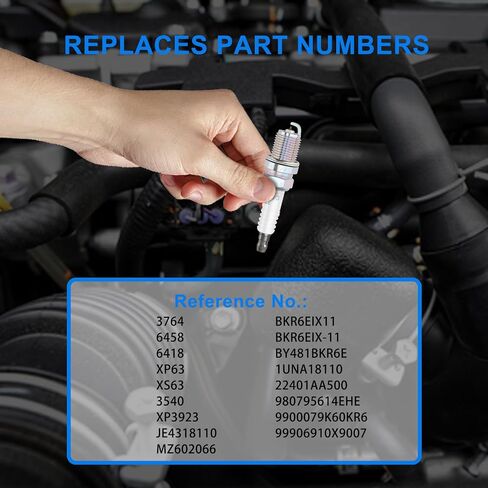 Iridium Spark Plugs Bujias Compatible with Toyota Camry 1992-2011 for Honda Civic 1999-2000 for Nissan Sentra 1991-1999 Replaces 3764 6418 XS63 3540 XP3923 BKR6EIX11 1UNA18110 9900079K60KR6 Set of 6 in Saudi Arabia