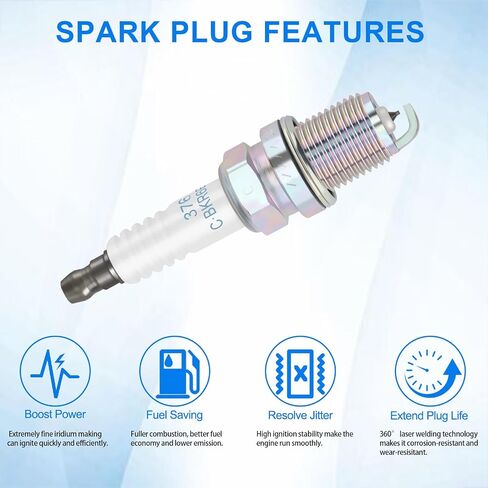 Iridium Spark Plugs Bujias Compatible with Toyota Camry 1992-2011 for Honda Civic 1999-2000 for Nissan Sentra 1991-1999 Replaces 3764 6418 XS63 3540 XP3923 BKR6EIX11 1UNA18110 9900079K60KR6 Set of 6 in Saudi Arabia