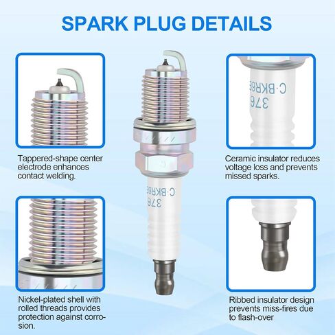 Iridium Spark Plugs Bujias Compatible with Toyota Camry 1992-2011 for Honda Civic 1999-2000 for Nissan Sentra 1991-1999 Replaces 3764 6418 XS63 3540 XP3923 BKR6EIX11 1UNA18110 9900079K60KR6 Set of 6 in Saudi Arabia