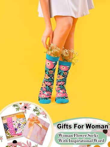 Ramede 48 Pairs Flower Socks for Women Novelty Funny Floral Crew Socks Bulk Colorful Sock Gifts for Ladies Men Dress in Saudi Arabia