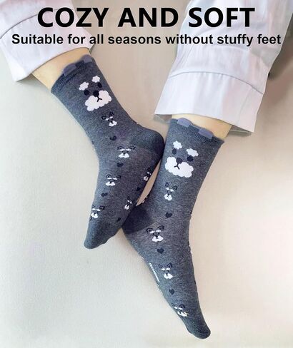 IIG Women's Funny Crew Socks Novelty Cute Patterned Socks 5 Pairs Gifts for Girls in Saudi Arabia