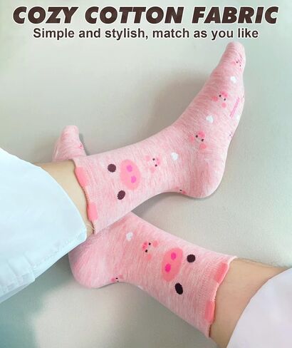 IIG Women's Funny Crew Socks Novelty Cute Patterned Socks 5 Pairs Gifts for Girls in Saudi Arabia