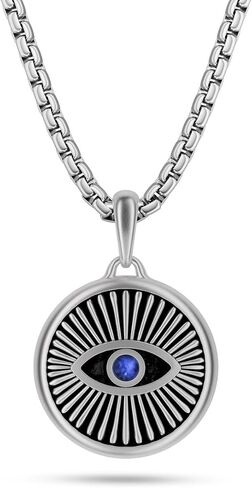 RTZN® Pendant Necklace for Men – Premium Stainless Steel Silver Pendant Necklace with 22" Chain + 2" Extension – Waterproof & Non-Tarnish Small Pendants for Men – Bold Symbols of Strength & Legacy in Kuwait