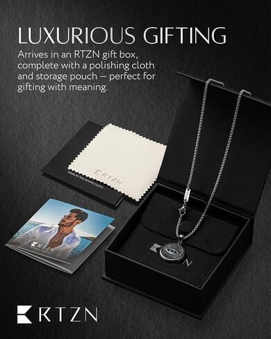 RTZN® Pendant Necklace for Men – Premium Stainless Steel Silver Pendant Necklace with 22" Chain + 2" Extension – Waterproof & Non-Tarnish Small Pendants for Men – Bold Symbols of Strength & Legacy in Kuwait